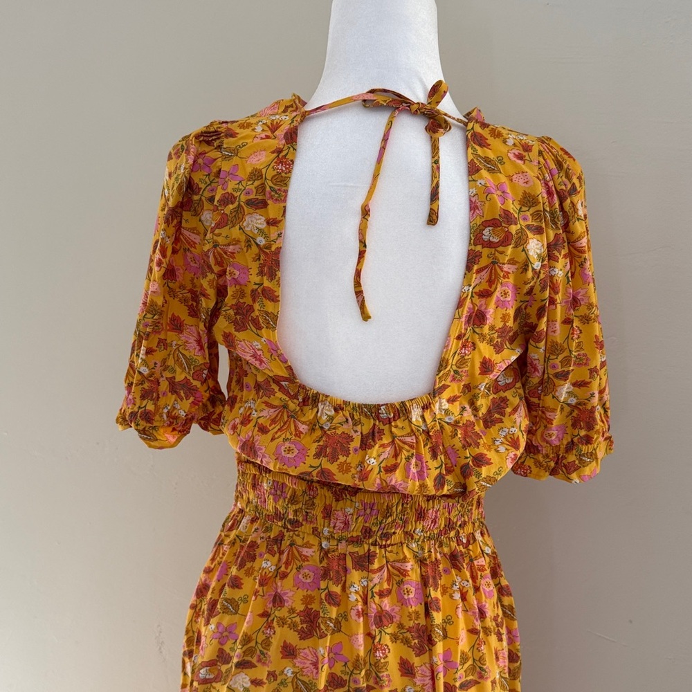 Loft Women's Small Yellow Short Sleeve Dress - Picture 5 of 12